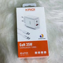 Carregador de Tomada Turbo GaN 35W Kaidi KD-671