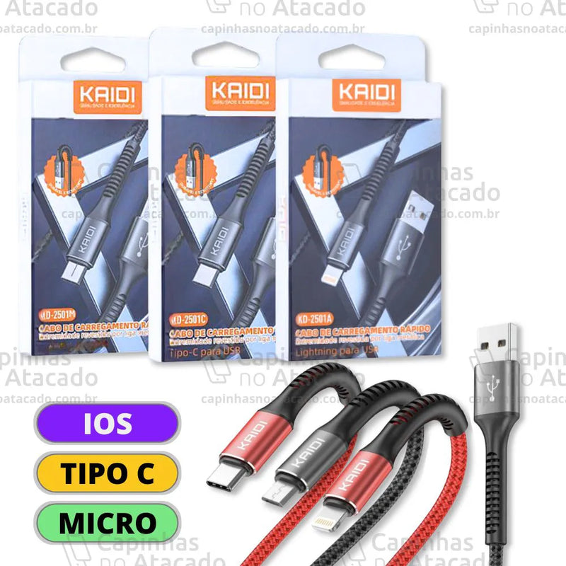 Cabo de Carregamento Rápido Kaidi KD-2501