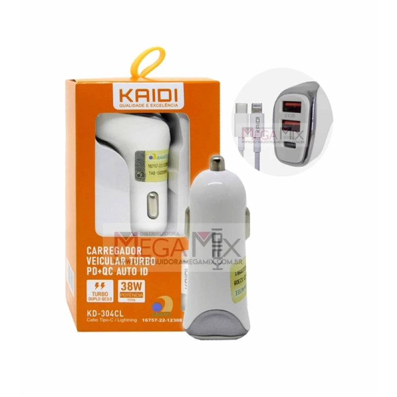 Carregador Veicular Turbo KD-304