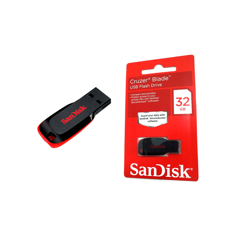 Pendrive SanDisk Cruzer Blade 32GB Preto