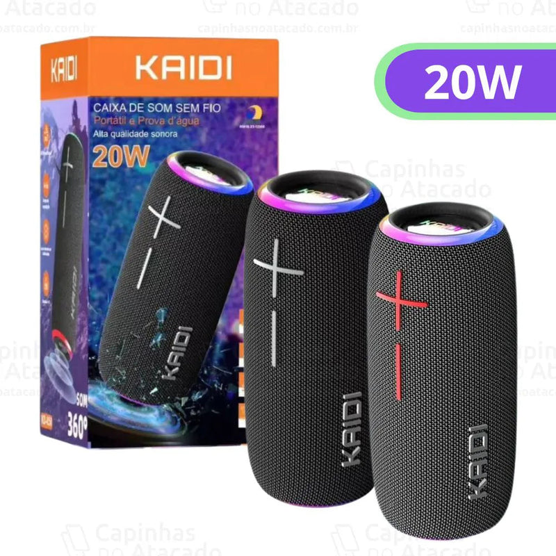 Caixa de Som Portátil 20W à Prova d'Água Kaidi KD-850