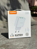 Carregador de Tomada Rápido com Cabo Micro USB KDPAN KN-109S