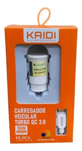 Carregador Veicular Turbo KD-501