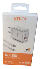 Carregador Turbo GaN 35W  Kaidi KD-671