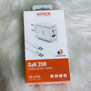 Carregador Turbo GaN 35W  Kaidi KD-671