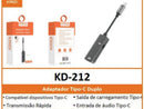 Adaptador com Saída Dupla Kaidi KD-212