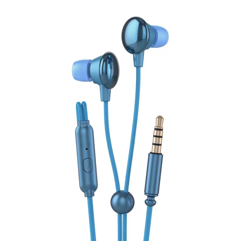 Fone de ouvido com fio azul  KD-723