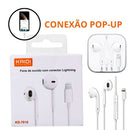 Fone de Ouvido com Fio Lightning com Microfone Kaidi KD-7010