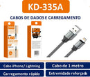 Cabo de Carregamento Turbo USB-C 1M Kaidi KD-335