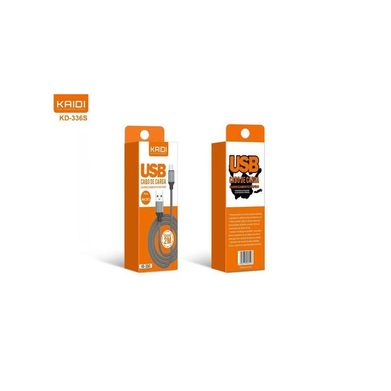 Cabo de Carregamento USB 2M Kaidi KD-336