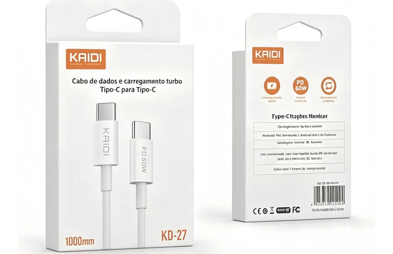 Cabo Turbo de Dados e Carregamento 1M Kaidi KD-27