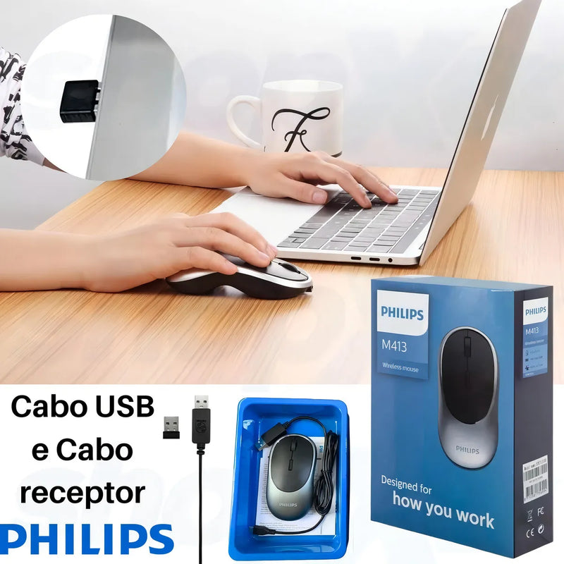 Mouse Sem Fio Recarregável Philips 400 Series SPK7413