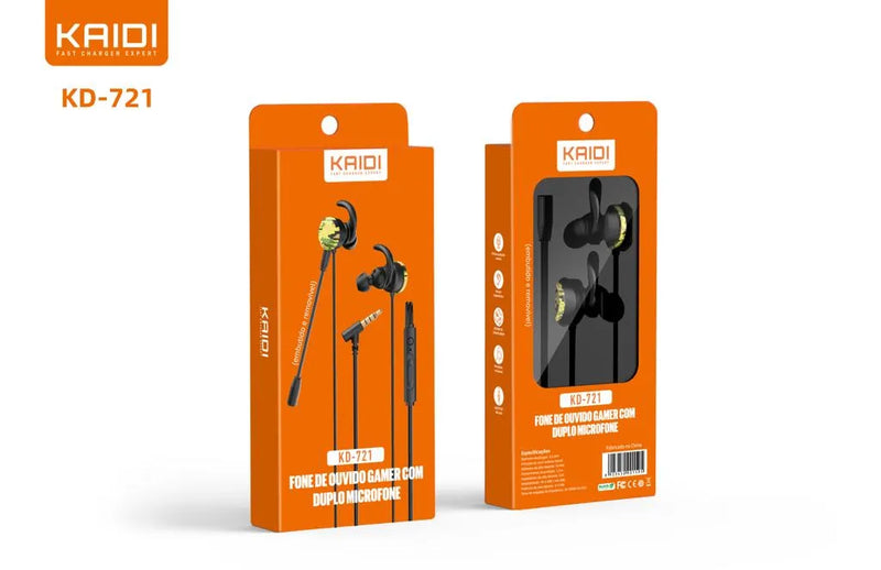Fone de Ouvido com Duplo Microfone KD-721
