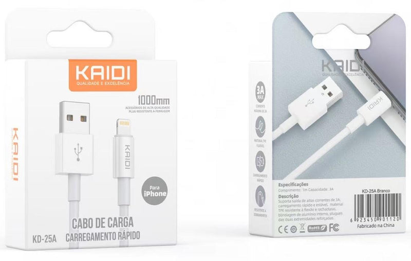 Cabo de Dados e Carregamento KAIDI KD-25