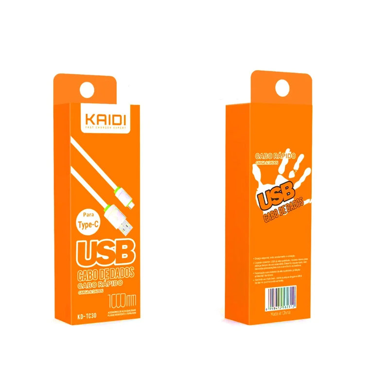 Cabo de Dados e Carregamento KAIDI  KD-TC30