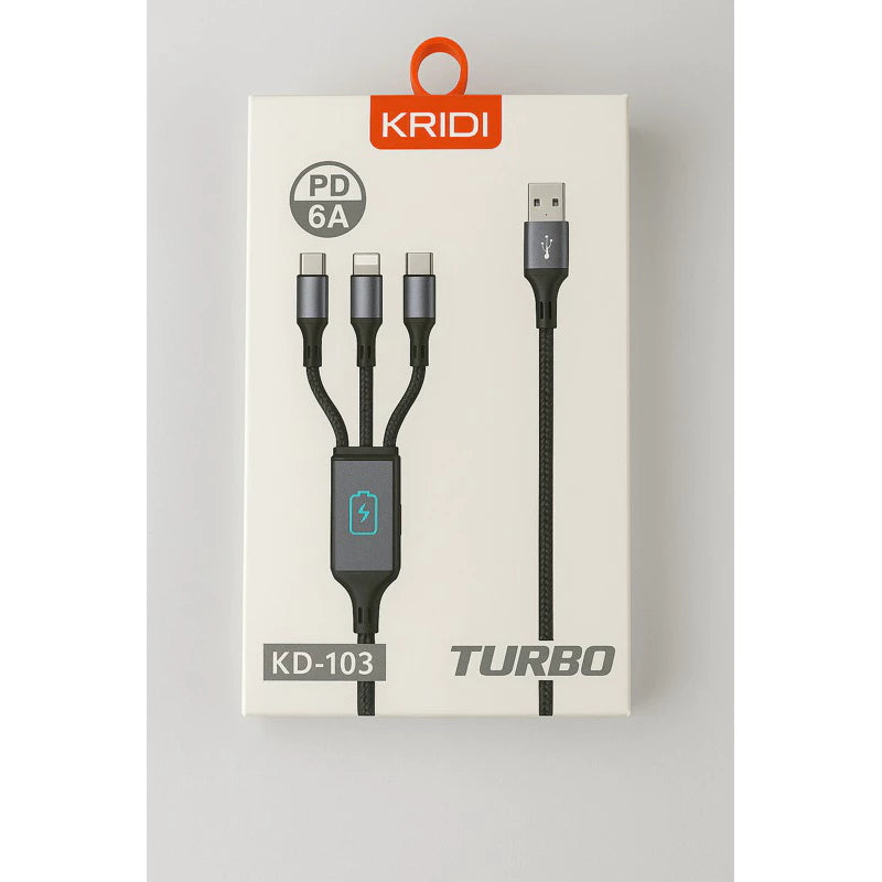 Cabo 3 em 1 Carregamento Rápido Kaidi  KD-103 1200M