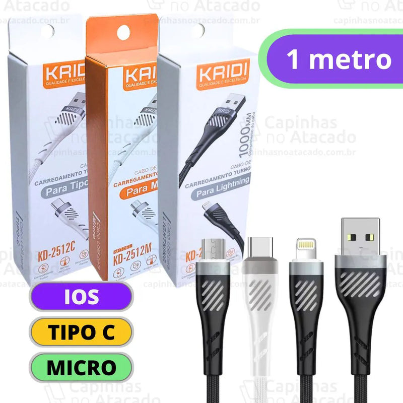 Cabo USB de Carregamento Turbo KD-2512 1M