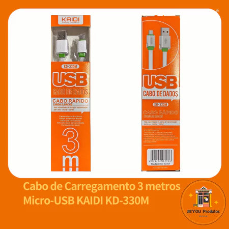 Cabo de Carga USB Kaidi KD-330 3000M