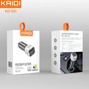 Carregador Veicular Turbo USB e USB-C PD 20W Kaidi KD-531