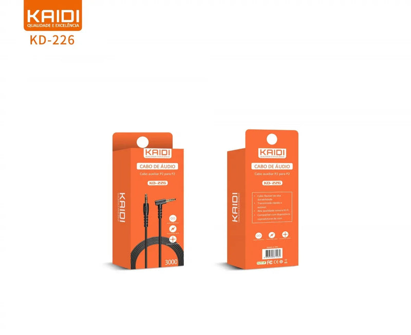 Cabo de Áudio P2 para P2 3M Kaidi KD-226