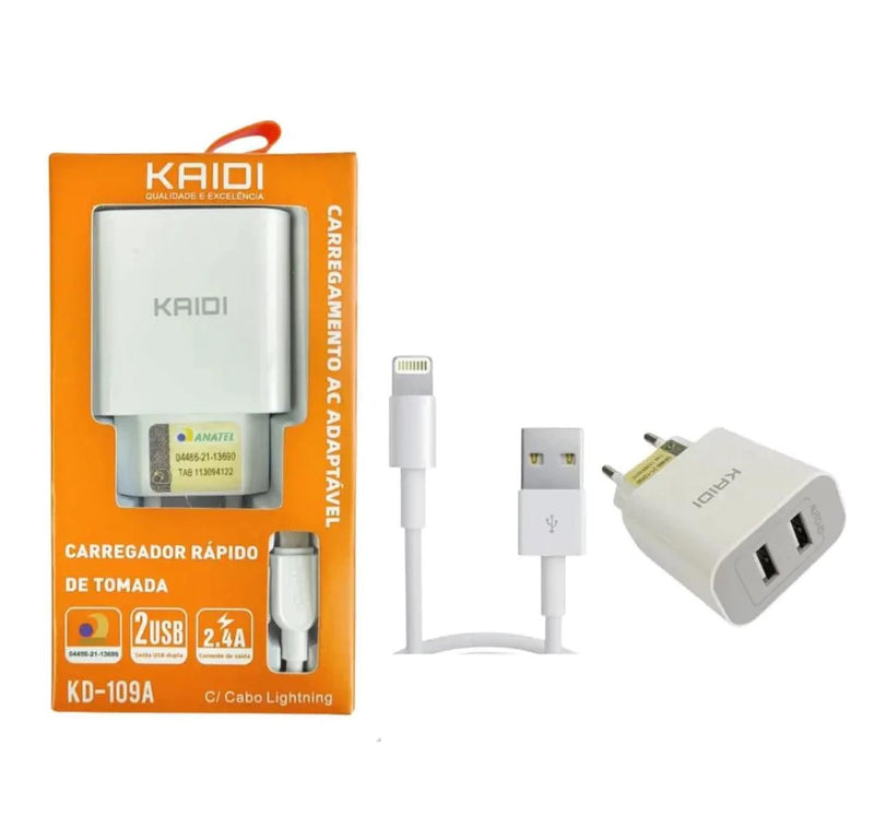 Carregador de Tomada 2 Saídas KD-109