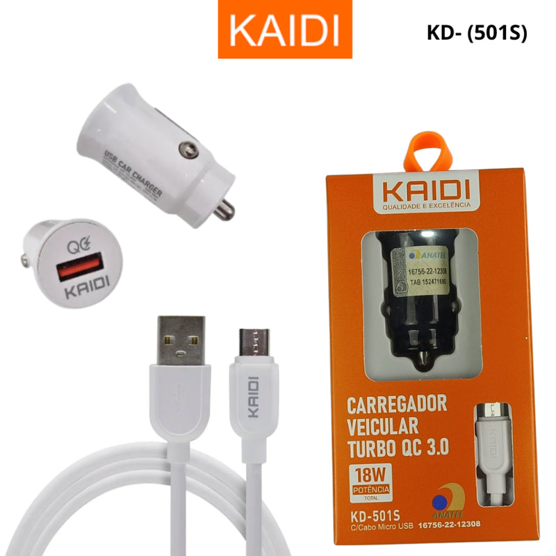 Carregador Veicular Turbo KD-501