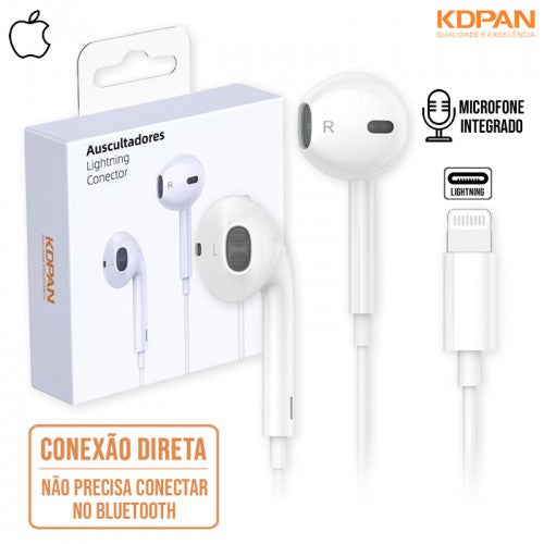 Fone de Ouvido com Fio Lightning KDPAN FC-1303