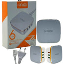 Carregador de Tomada 6 USB Kaidi KD-601