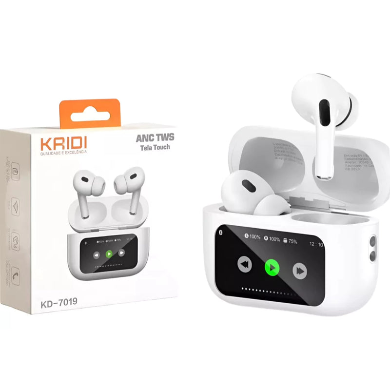 Fone de Ouvido SEM FIO Kaidi KD-7019 Tela Touch