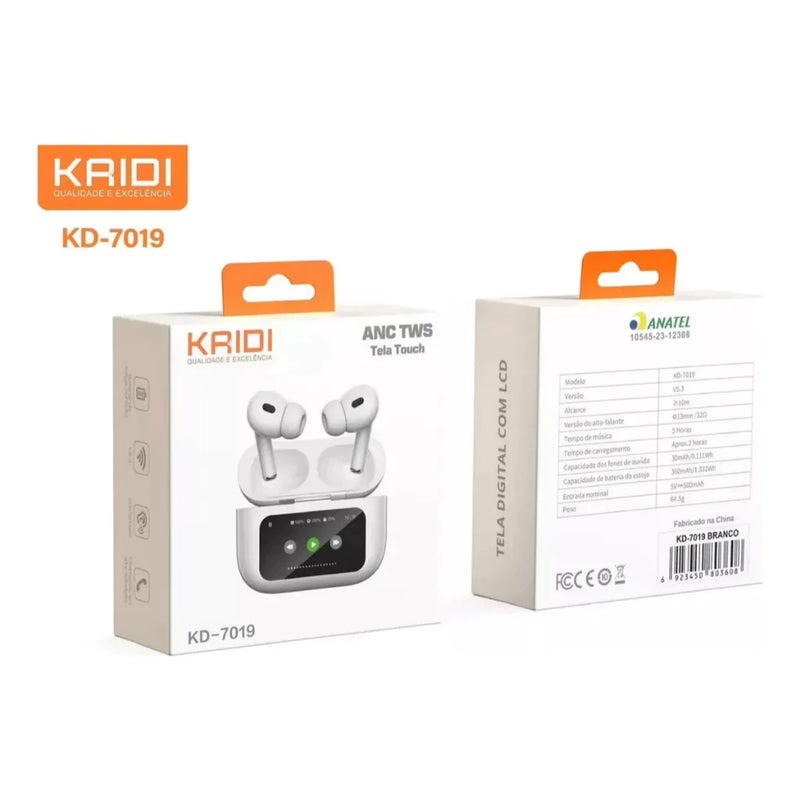 Fone de Ouvido SEM FIO Kaidi KD-7019 Tela Touch