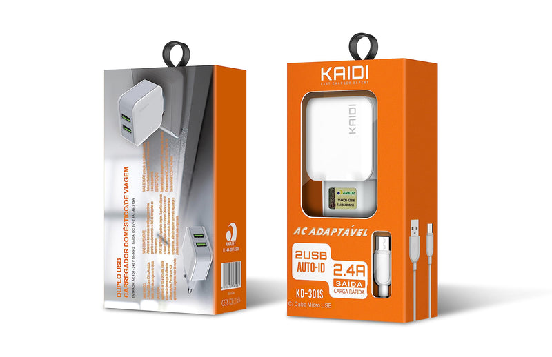 Carregador de Tomada 2 Saídas KD-109