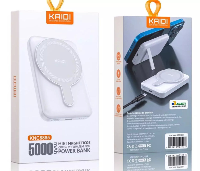 Mini Magnéticos POWER BANK Sem Fios KNC-8885 5000mAh