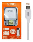 Carregador de Tomada 2 Saídas Com Cabo Kaidi KD-556